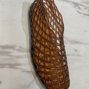 Elegant Brown Woven Women's Slippers